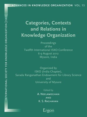 cover image of Categories, Contexts and Relations in Knowledge Organization